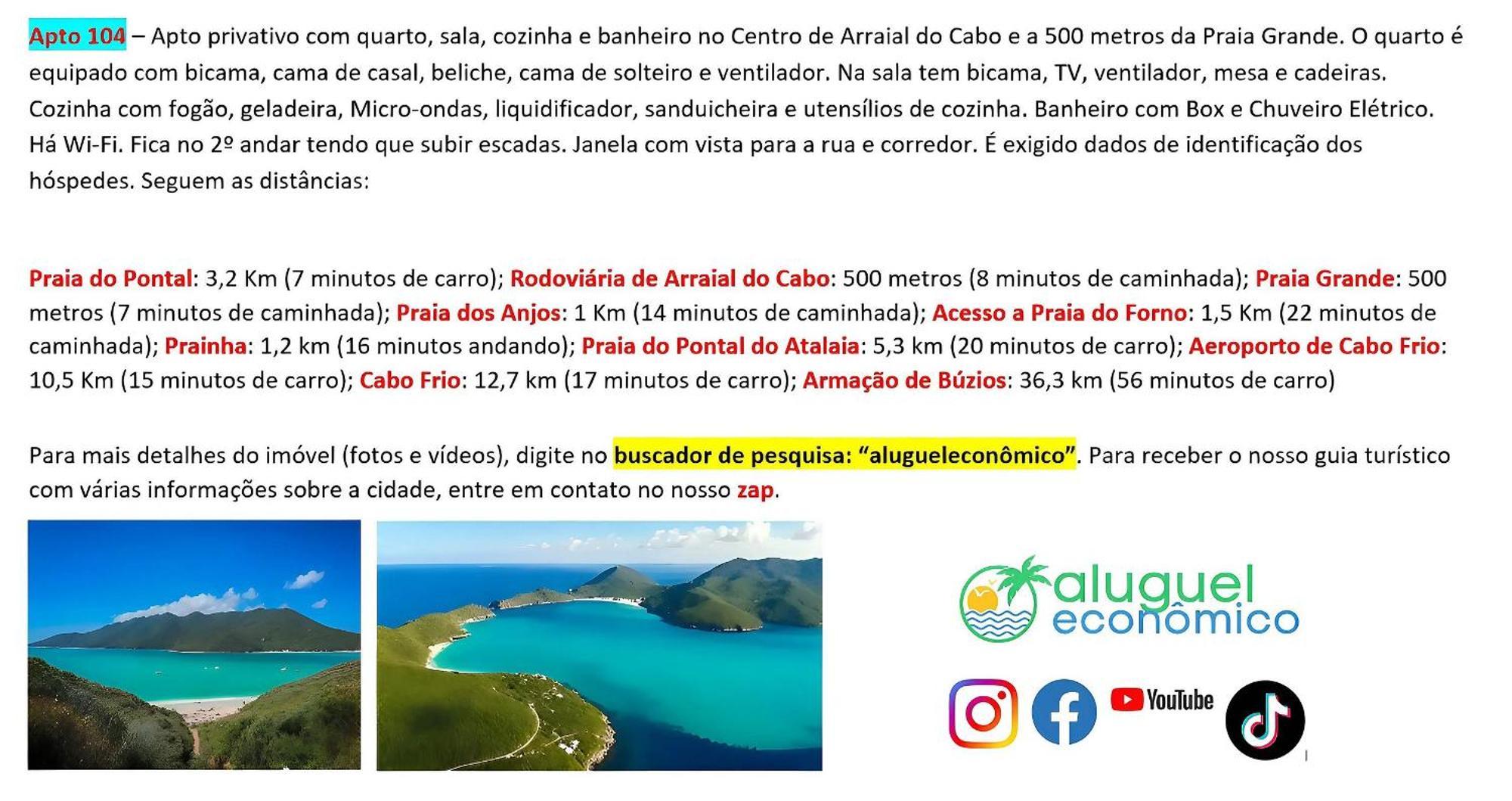 Arraial Do Cabo - Brisas Do Farol - Aluguel Economico Appartement Buitenkant foto