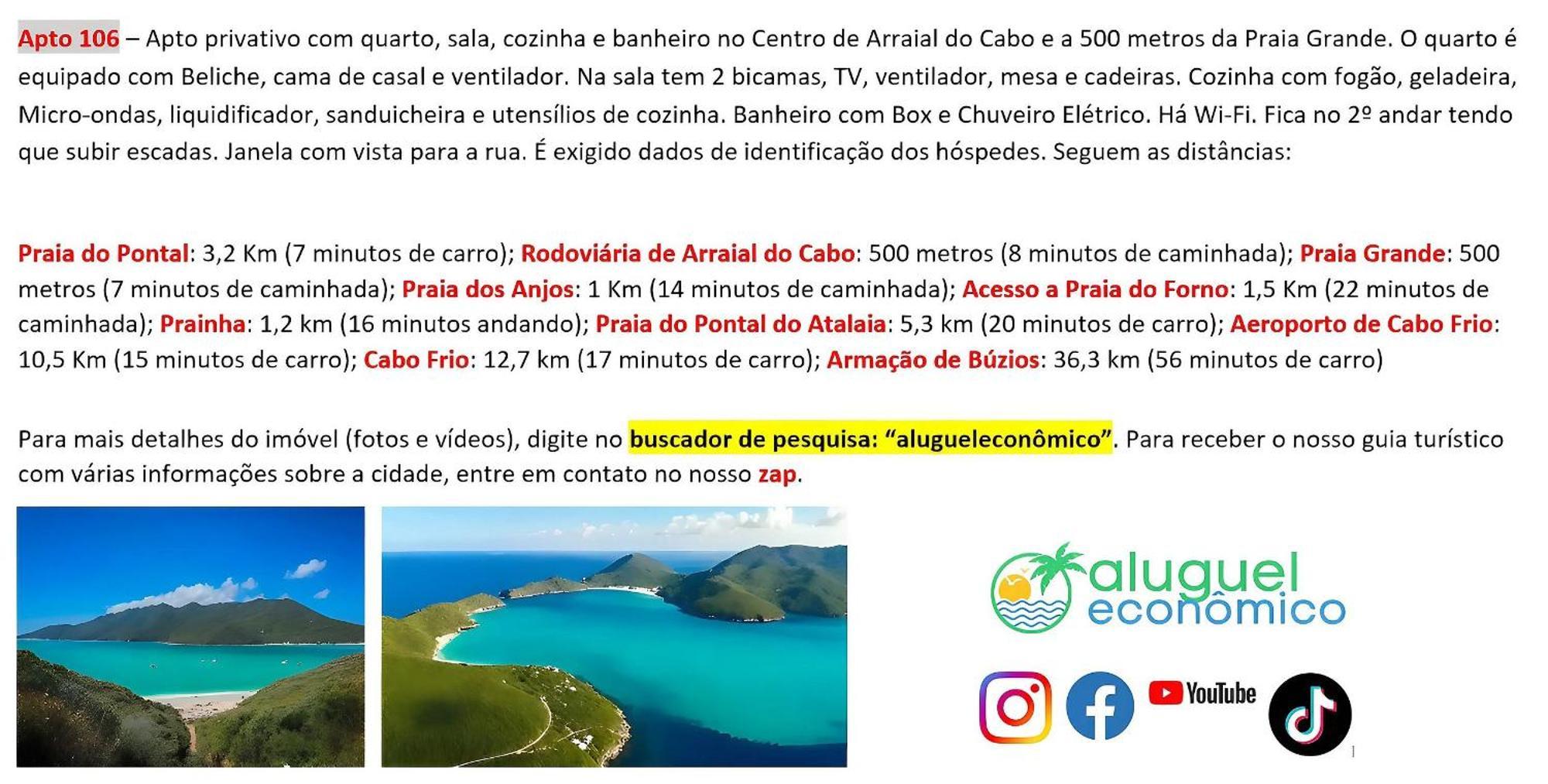 Arraial Do Cabo - Brisas Do Farol - Aluguel Economico Appartement Buitenkant foto
