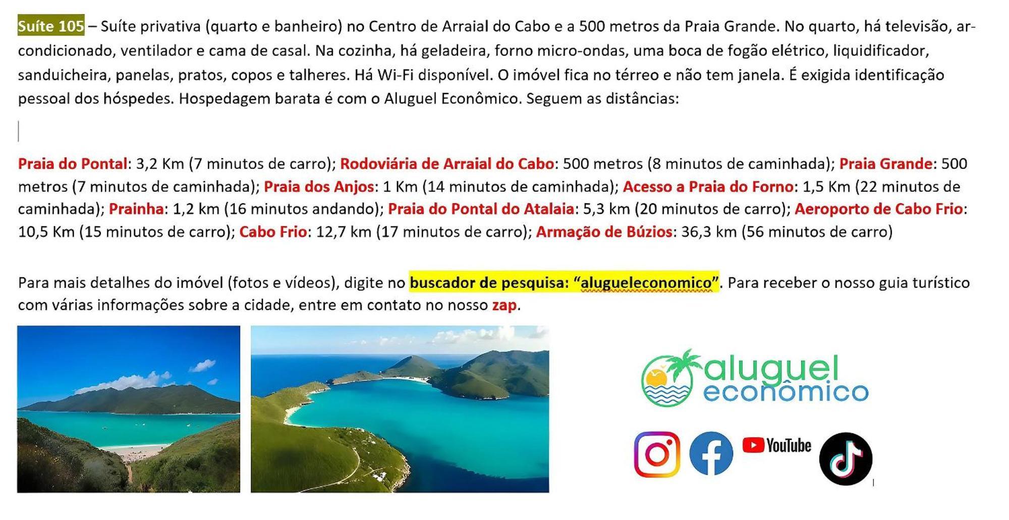 Arraial Do Cabo - Brisas Do Farol - Aluguel Economico Appartement Buitenkant foto
