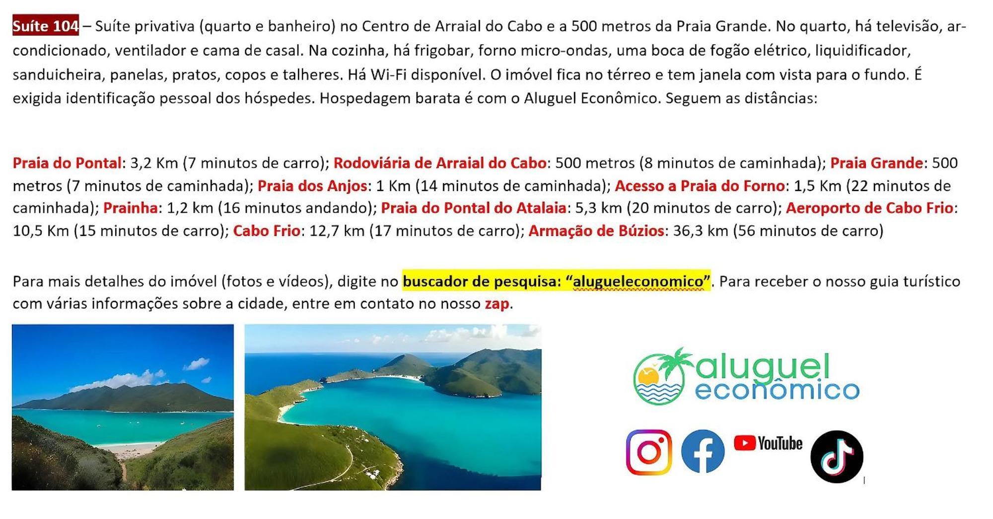 Arraial Do Cabo - Brisas Do Farol - Aluguel Economico Appartement Buitenkant foto